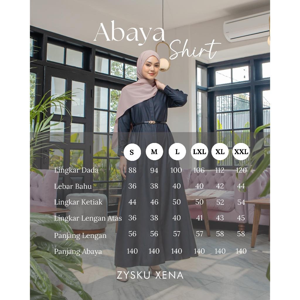 Zysku Xena | Abaya Shirt - 16 Warna | Dress Kemeja Kerja Wanita Lengan Panjang