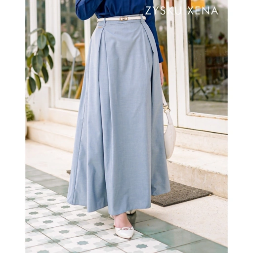 Image of Zysku Xena | Miori Flared Skirt A-Line - 3 Warna | Rok Basic Payung Flared Maxi Lebar Panjang