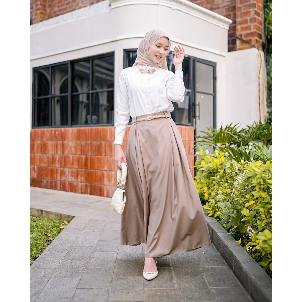 Zysku Xena | Miori Flared Skirt A-Line - 3 Warna | Rok Basic Payung Flared Maxi Lebar Panjang