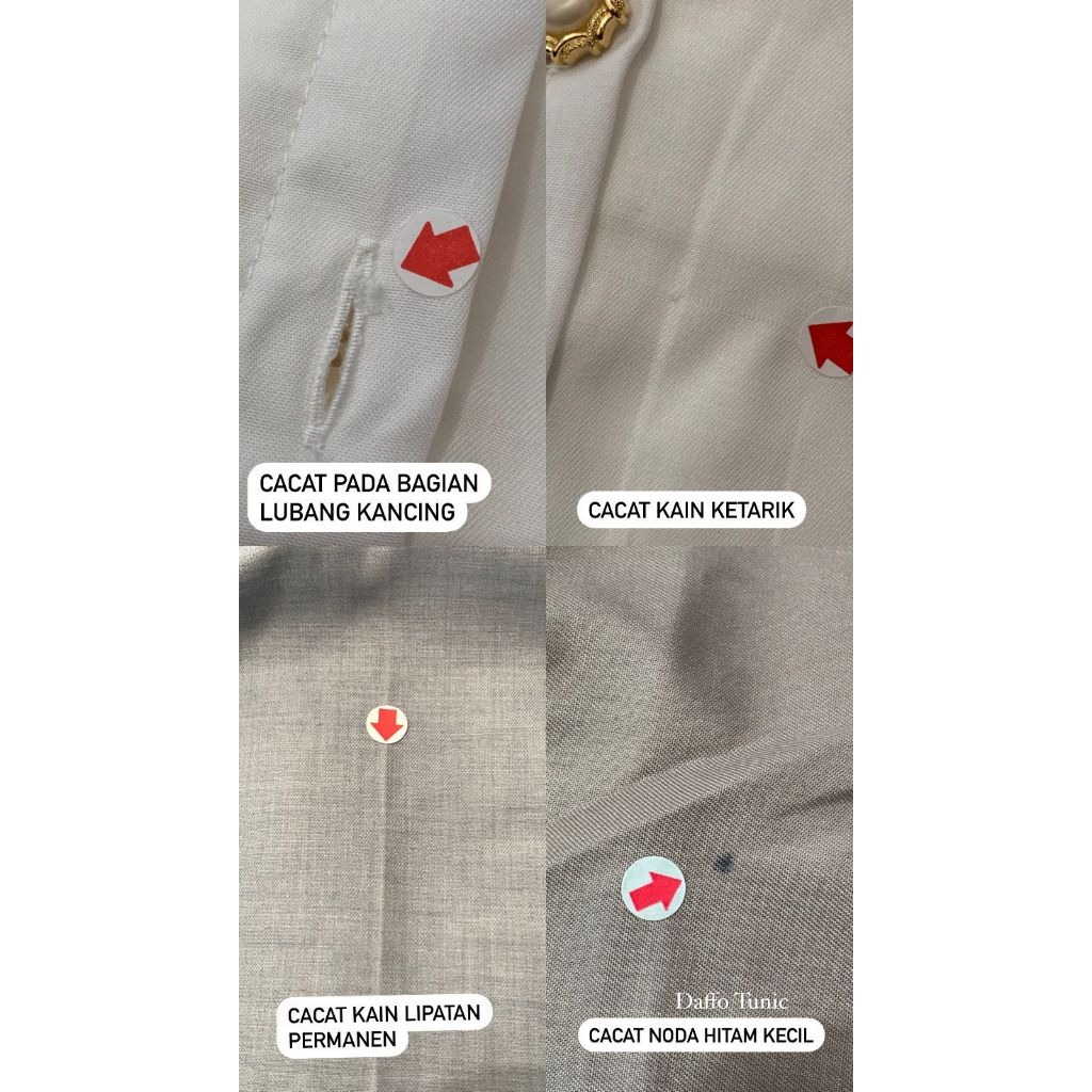 Zysku Xena | Minor Defect | Daffo Tunic | Tunik Kemeja Lengan Panjang Kantor Formal Wanita