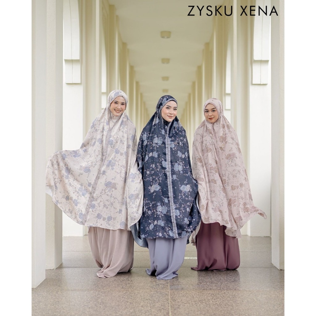 Zysku Xena | Najma Praying Set - 3 Warna | Mukena Print Premium Lebar Jumbo dengan Pouch