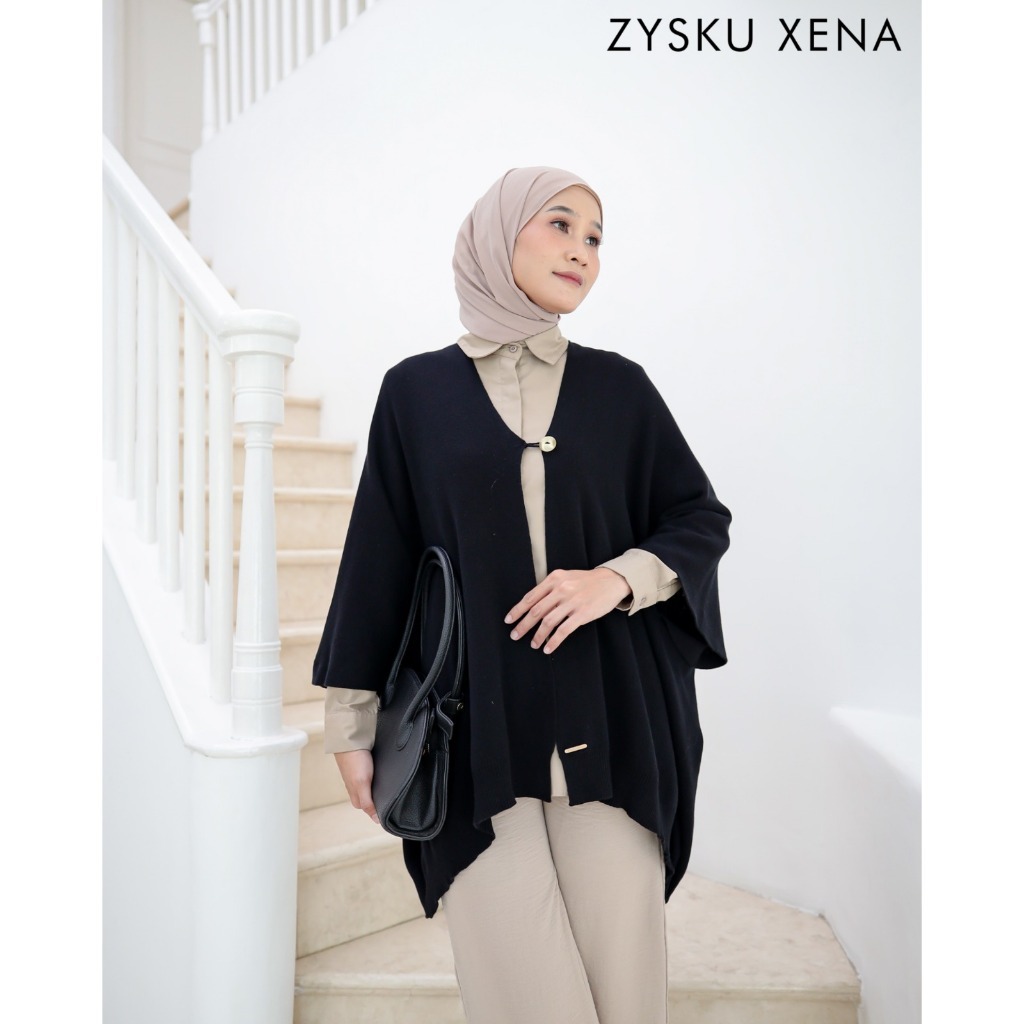Zysku Xena | Cera Cardigan - 5 Warna | Kardigan Luaran Outer Knitwear Rajut Batwing Lebar