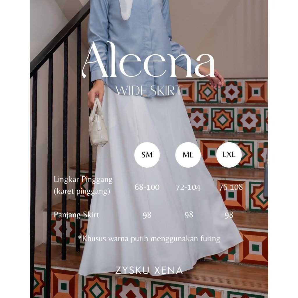 Zysku Xena | Aleena Wide Skirt - 5 Warna | Rok Polos Lebar Flare Maxi Payung Pias Swing Bigsize