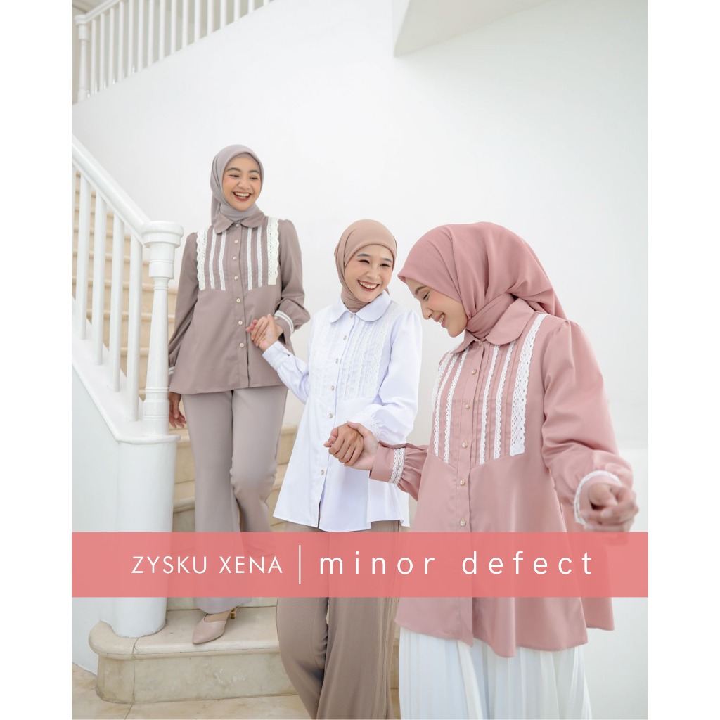 Zysku xena | Dova Shirt | Minor Defect | Kemeja Lengan Panjang Kantor Formal Wanita Renda