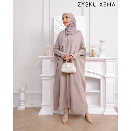 Image of Zysku Xena | Hannah Knit Abaya 5 - Warna | Dress Knitwear Knit Rajut Allsize Bigsize