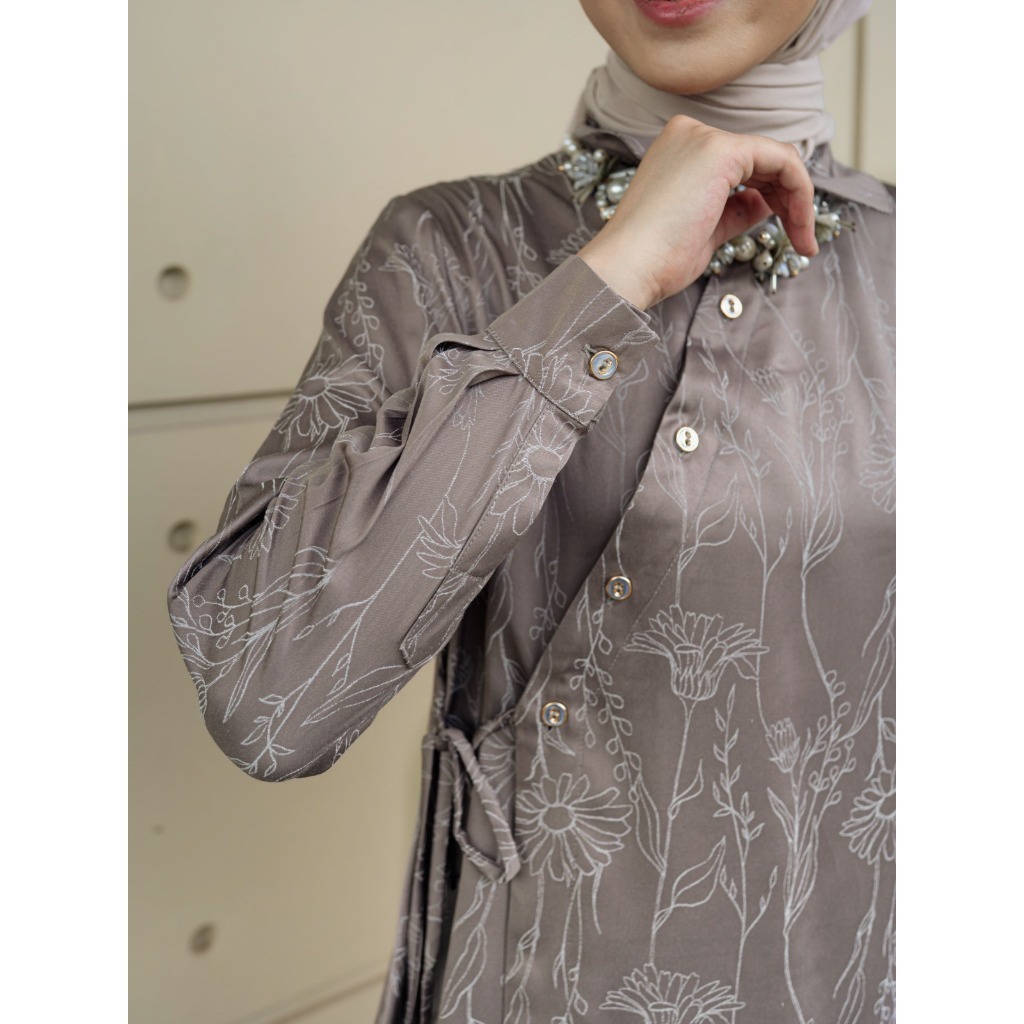 Zysku Xena | Eshal One Set | Atasan Rok Pinggang Karet Setrok Busui Friendly Motif Jacquard