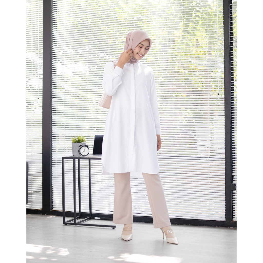 Zysku Xena | Minor Defect | Basic Long - 9 Warna | Kemeja Kerja Polos Kantor Wanita Lengan Panjang