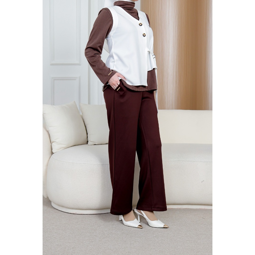 Zysku Xena | Minor Defect | Izzy Cullote Pants - 4 Warna | Celana Panjang Kerja Kantor Wanita Wide Leg Kulot Scuba