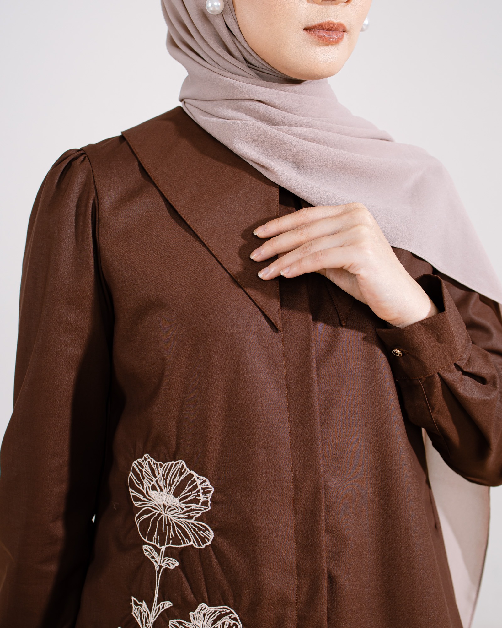 Zysku Xena | Lavatera One Set Shirt & Skirt | Sarimbit Polos Bordir Atasan Rok Setrok Busui Friendly