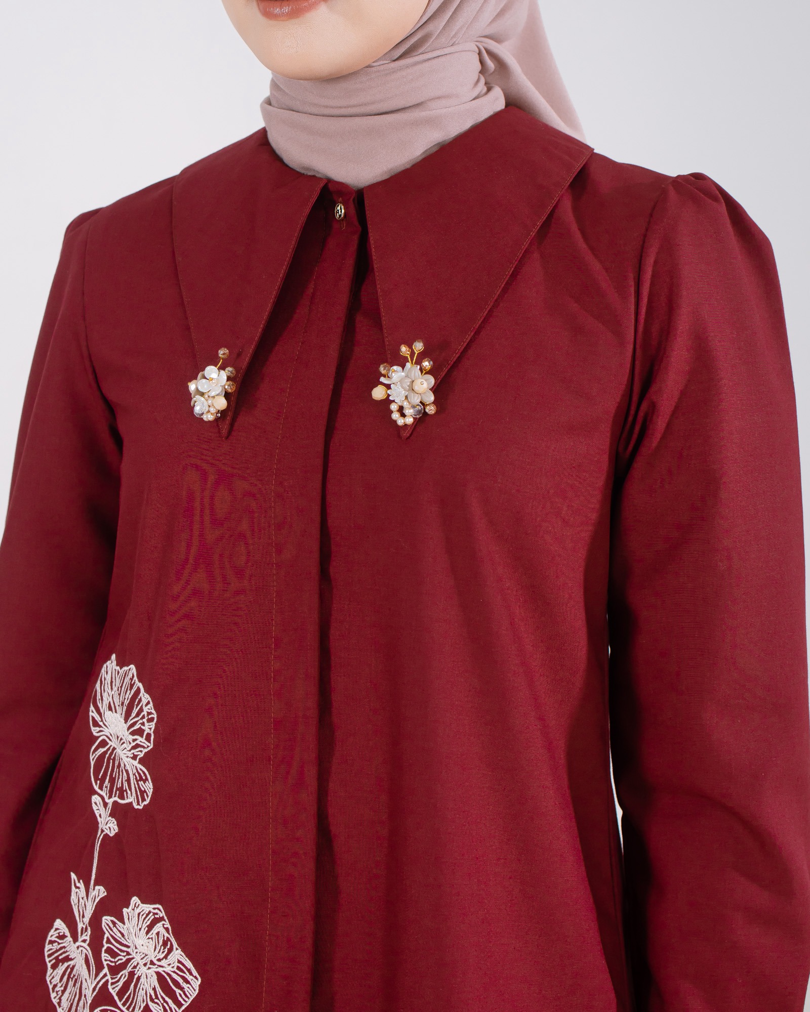 Zysku Xena | Lavatera One Set Shirt & Skirt | Sarimbit Polos Bordir Atasan Rok Setrok Busui Friendly