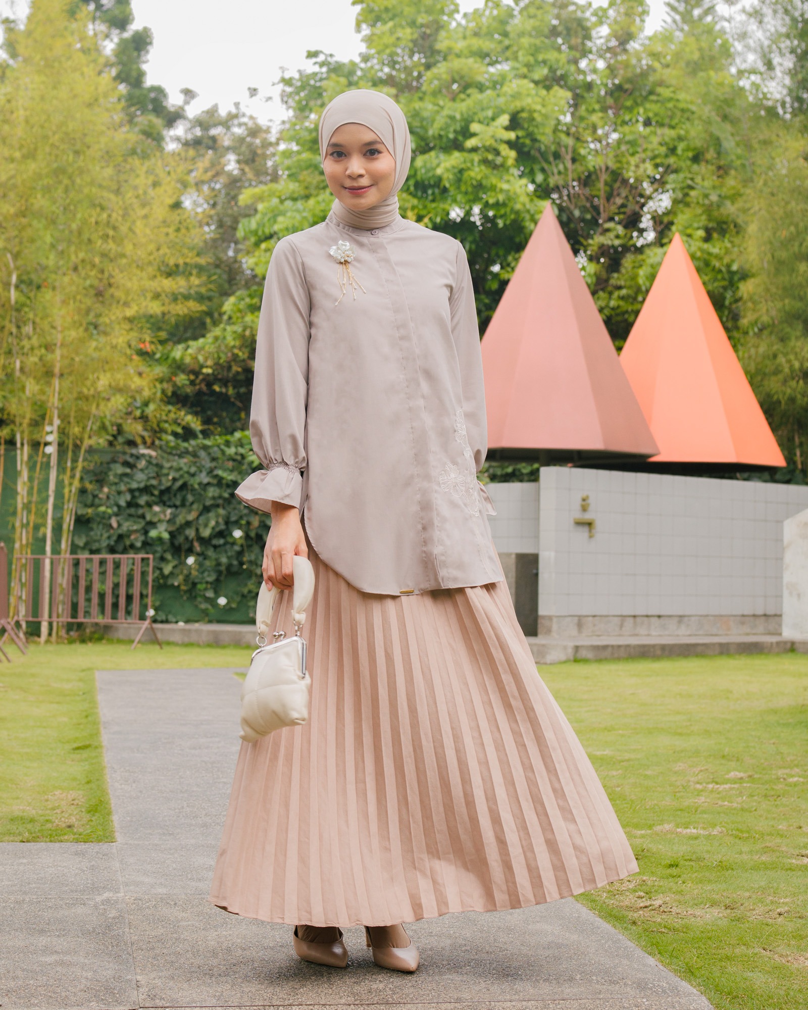 Zysku Xena | Lunavera Tunic - 4 Warna| Tunic Polos Bordir Lengan Panjang Wanita