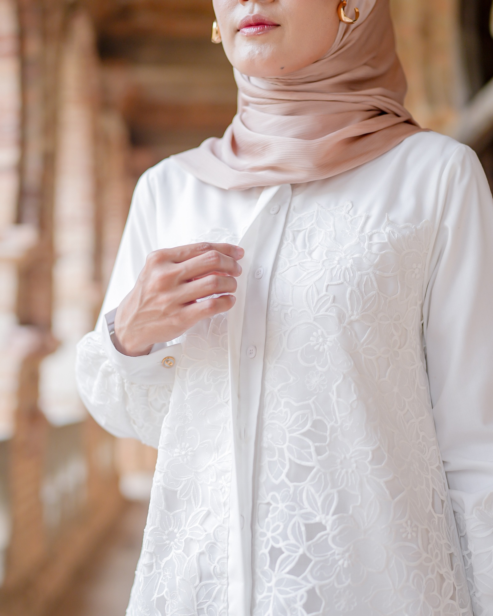 Zysku Xena | Mooi Tunic | Tunik Kemeja Wanita Lengan Panjang Organza Bordir Brokat