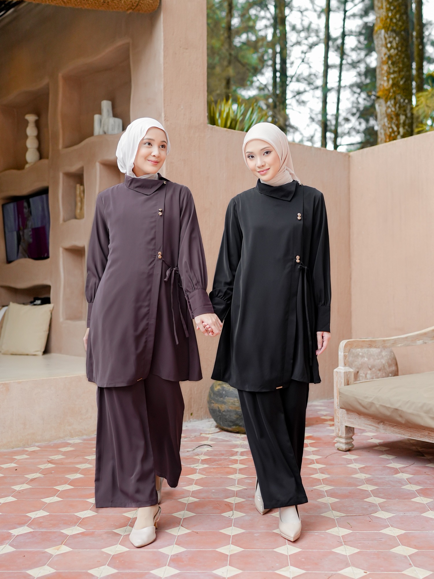 Zysku Xena | Zivy One set - 4 Warna | Tunik Atasan Setelan Celana Wanita