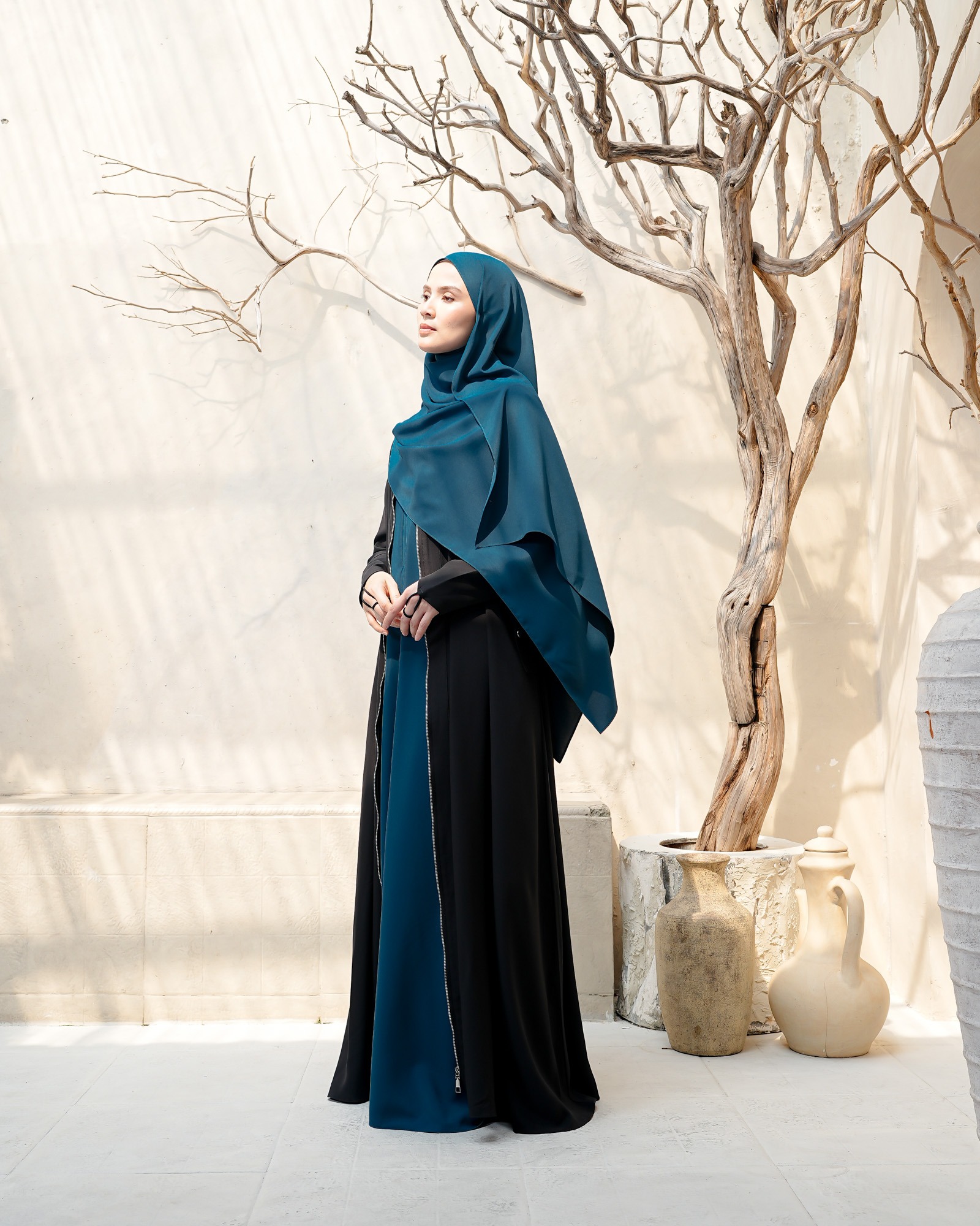 Zysku Xena | Yalla Set Abaya + Outer (free Pashmina) - 4 Warna | Gamis Dress Lengan Panjang Haji Umroh