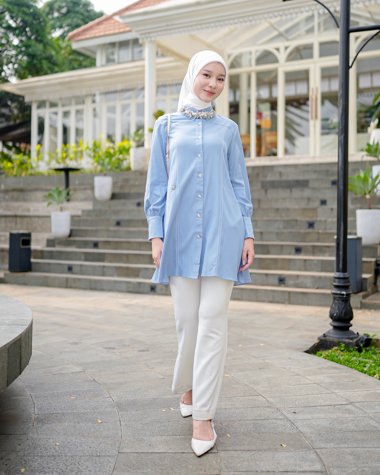 Zysku Xena | Isara Tunic  - 3 Warna | Kemeja Tunik Lengan Panjang Wanita Denim Look