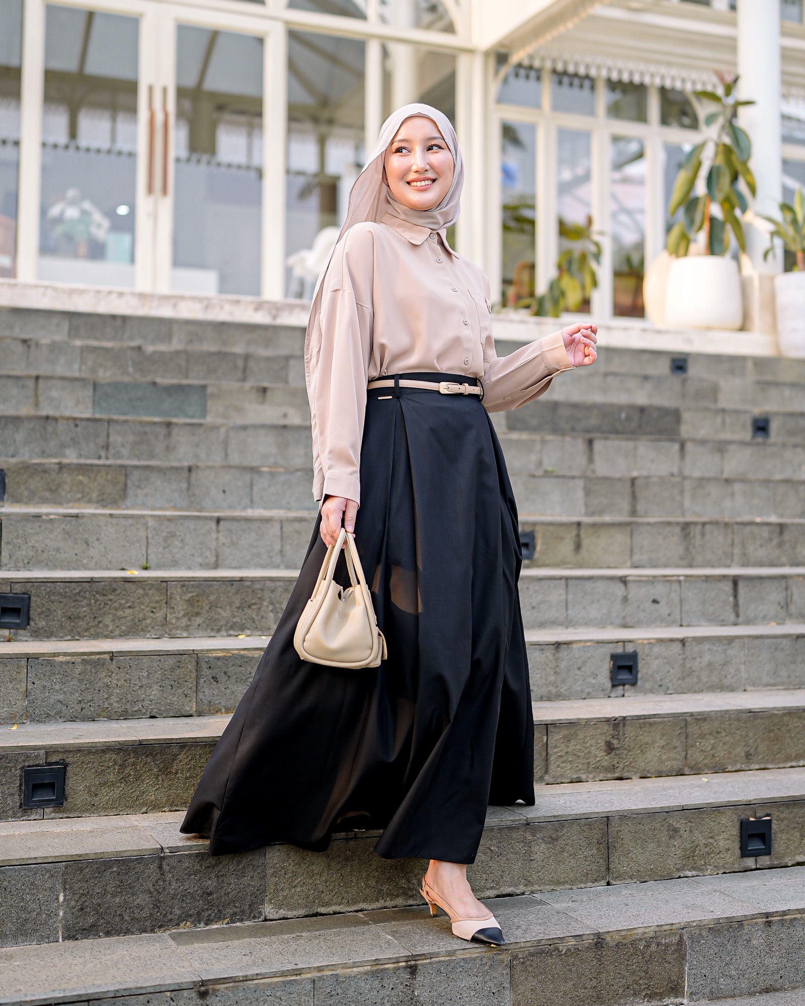Zysku Xena | Miori Flared Skirt A-Line - 3 Warna | Rok Basic Payung Flared Maxi Lebar Panjang
