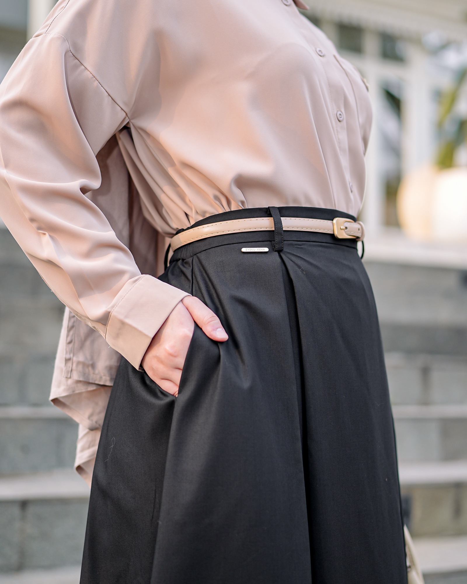 Zysku Xena | Miori Flared Skirt A-Line - 3 Warna | Rok Basic Payung Flared Maxi Lebar Panjang