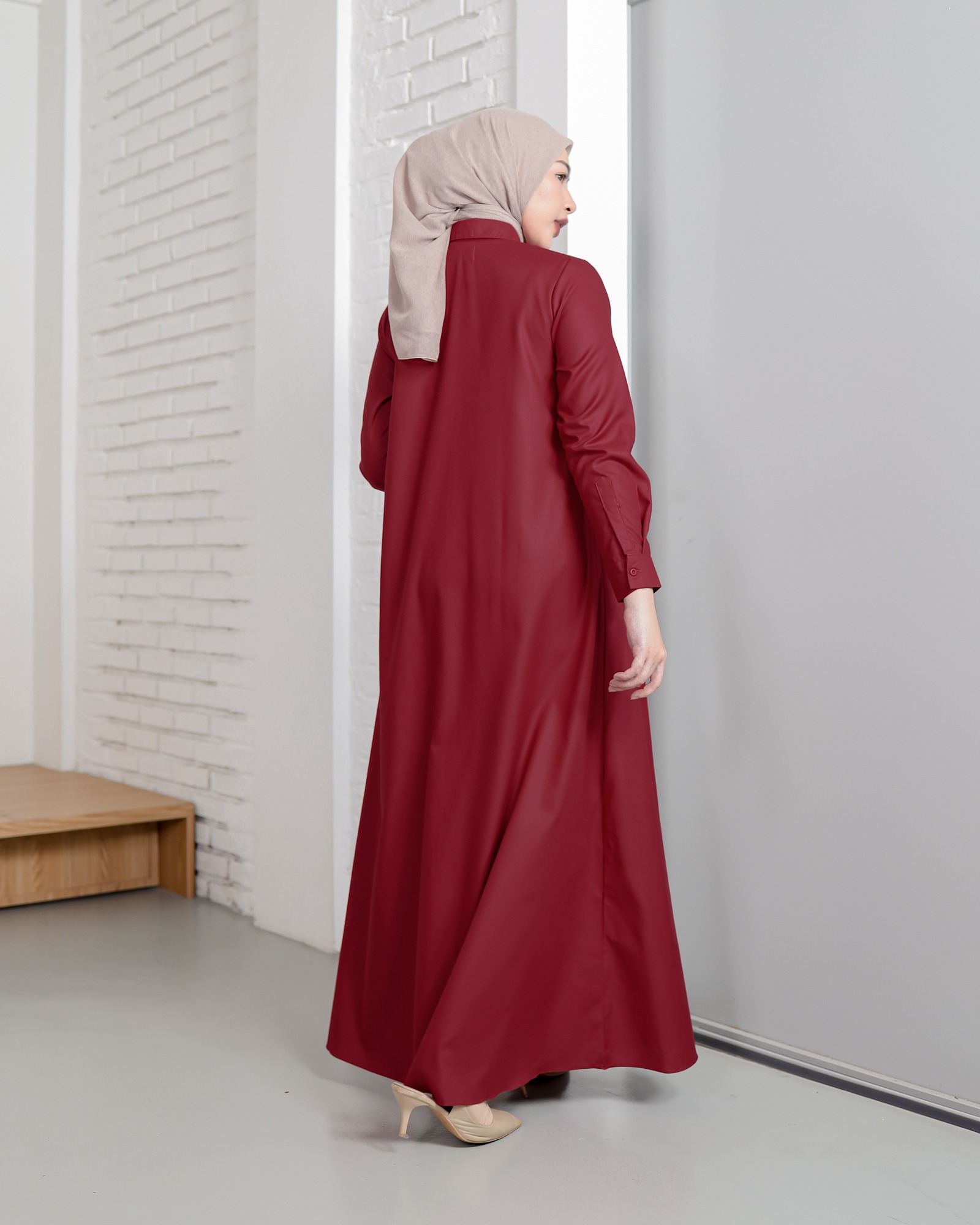 Zysku Xena | Abaya Shirt - 16 Warna | Dress Kemeja Kerja Wanita Lengan Panjang