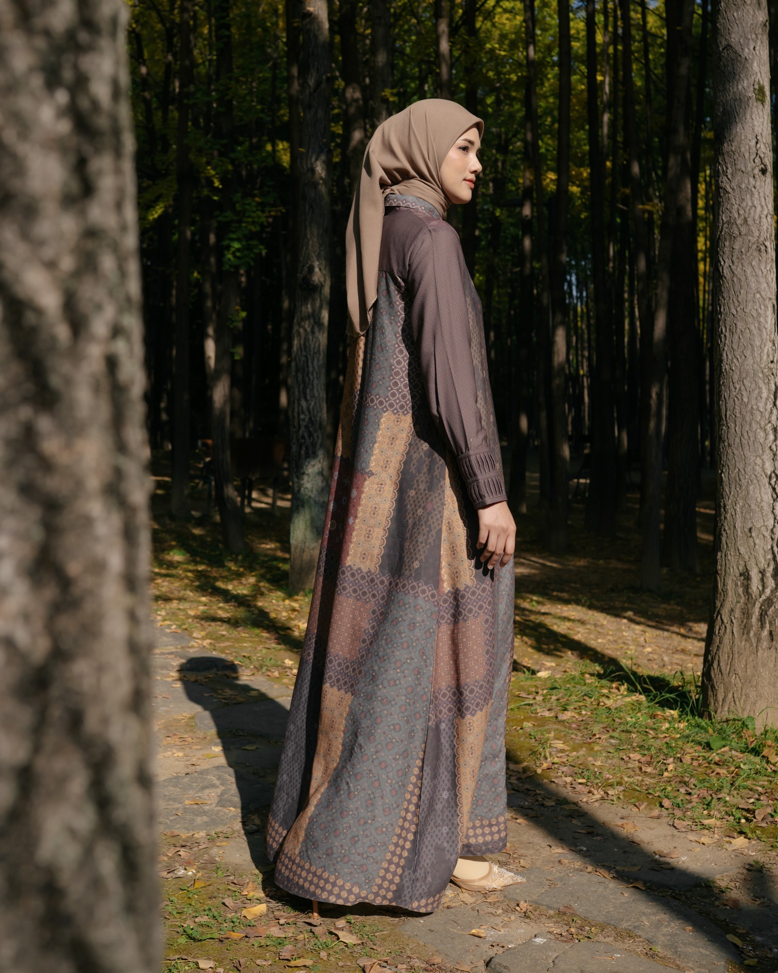 Zysku Xena | Saffra Abaya - 3 Warna | Dress Gamis Print Busui Friendly Lebaran