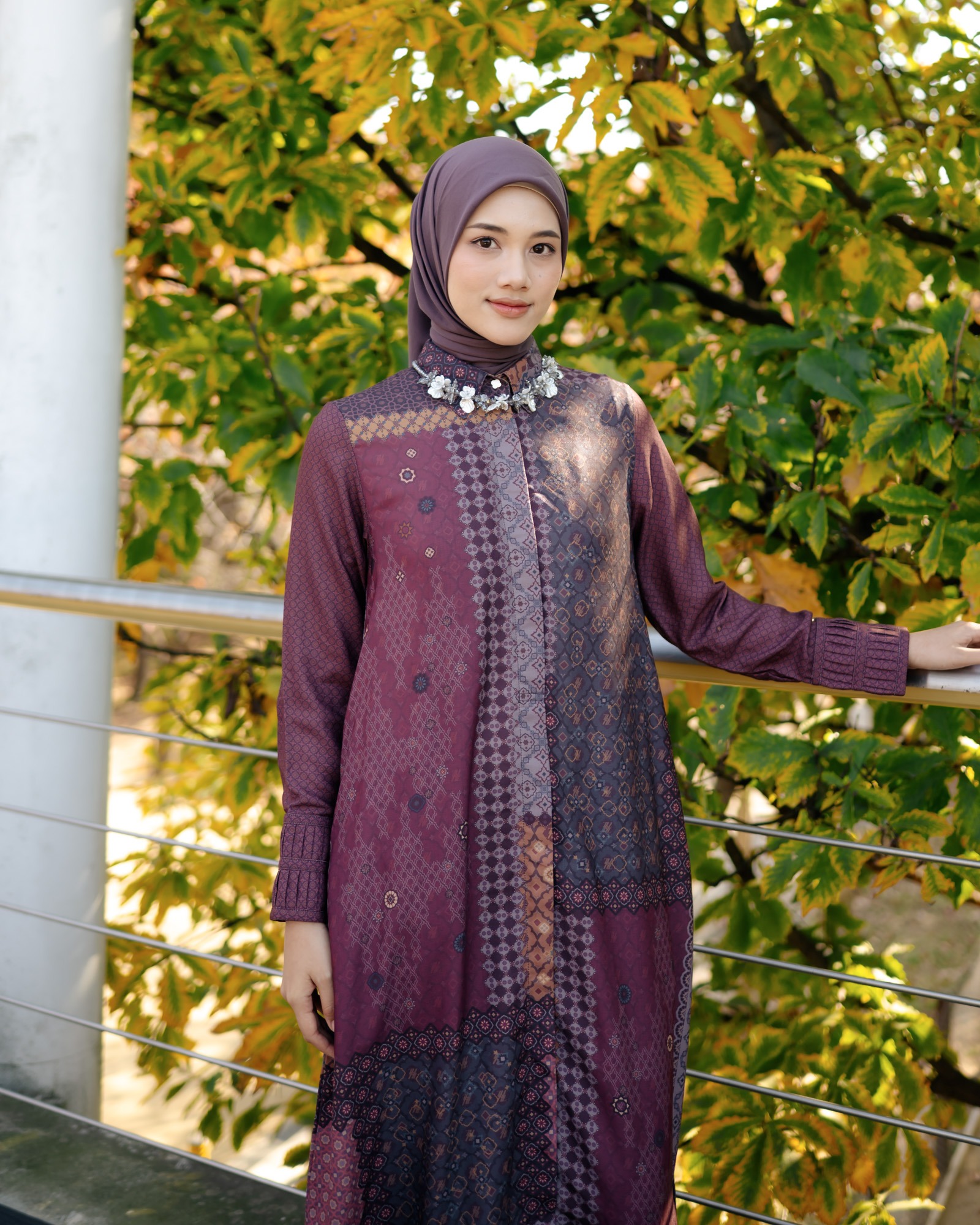 Zysku Xena | Saffra Abaya - 3 Warna | Dress Gamis Print Busui Friendly Lebaran