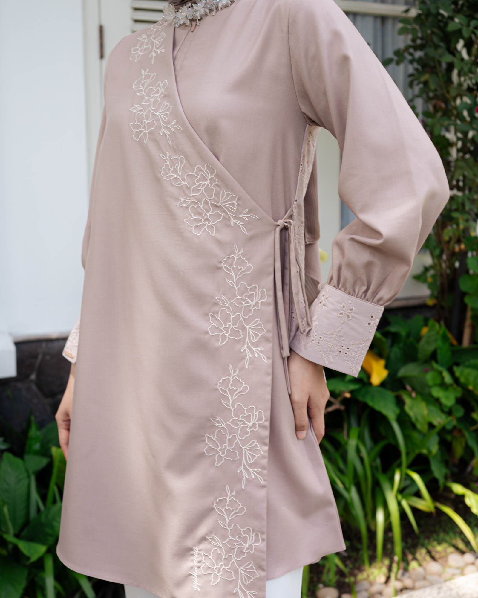 Zysku Xena | Mirae Tunic - 3 Warna | Sarimbit Polos Bordir Atasan Busui Friendly