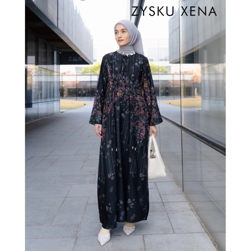 Zysku Xena | Vivera Dress - 3 Warna | Dress Print Busui Friendly Lebaran