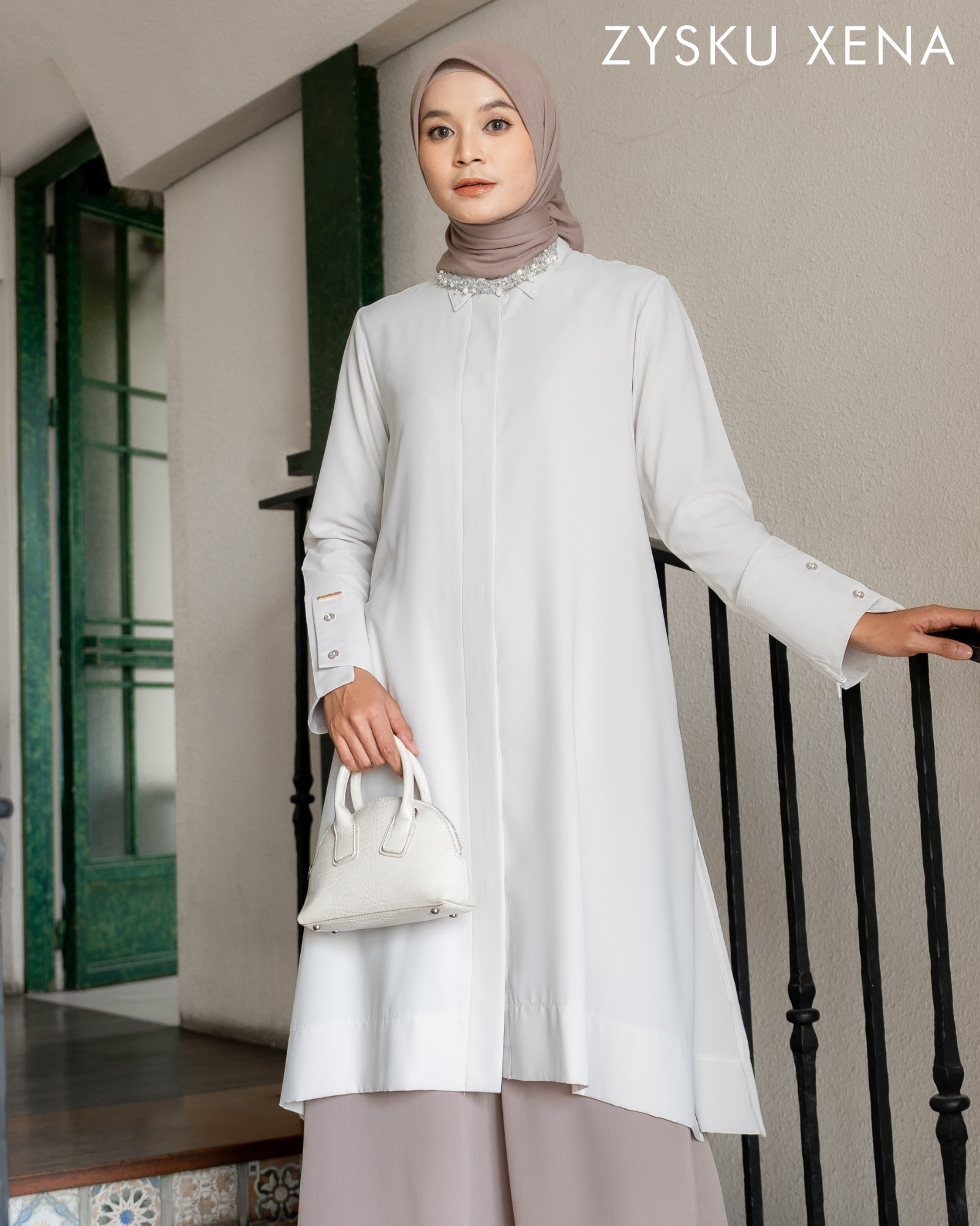 Zysku Xena | Asma Long Shirt | Kemeja Tunic Lengan Panjang Wanita Kantor Formal Busui Friendly