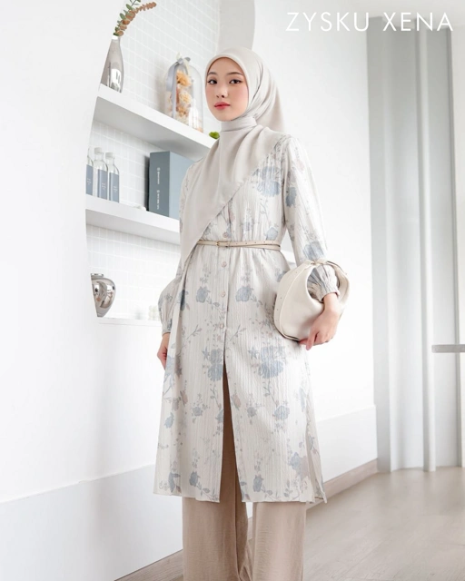 Image of Zysku Xena | Najma Tunic  - 4 Warna | Tunik Atasan Lengan Panjang Wanita Motif Print