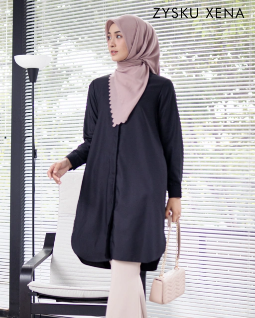 Image of Zysku Xena | Basic Long Shirt - 9 Warna | Kemeja Kerja Polos Kantor Wanita Lengan Panjang