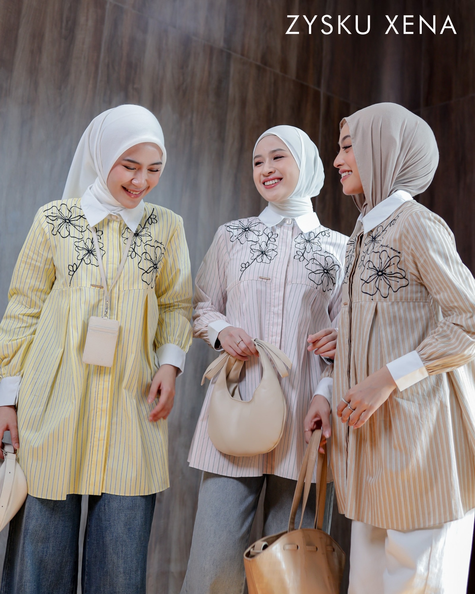 Zysku Xena | Senara Shirt | Kemeja Kantor Katun Lengan Panjang Bordir Wanita
