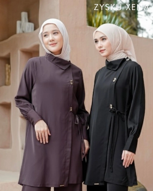 Image of Zysku Xena | Zivy Tunic - 4 Warna | Atasan Tunik Lengan Panjang Wanita
