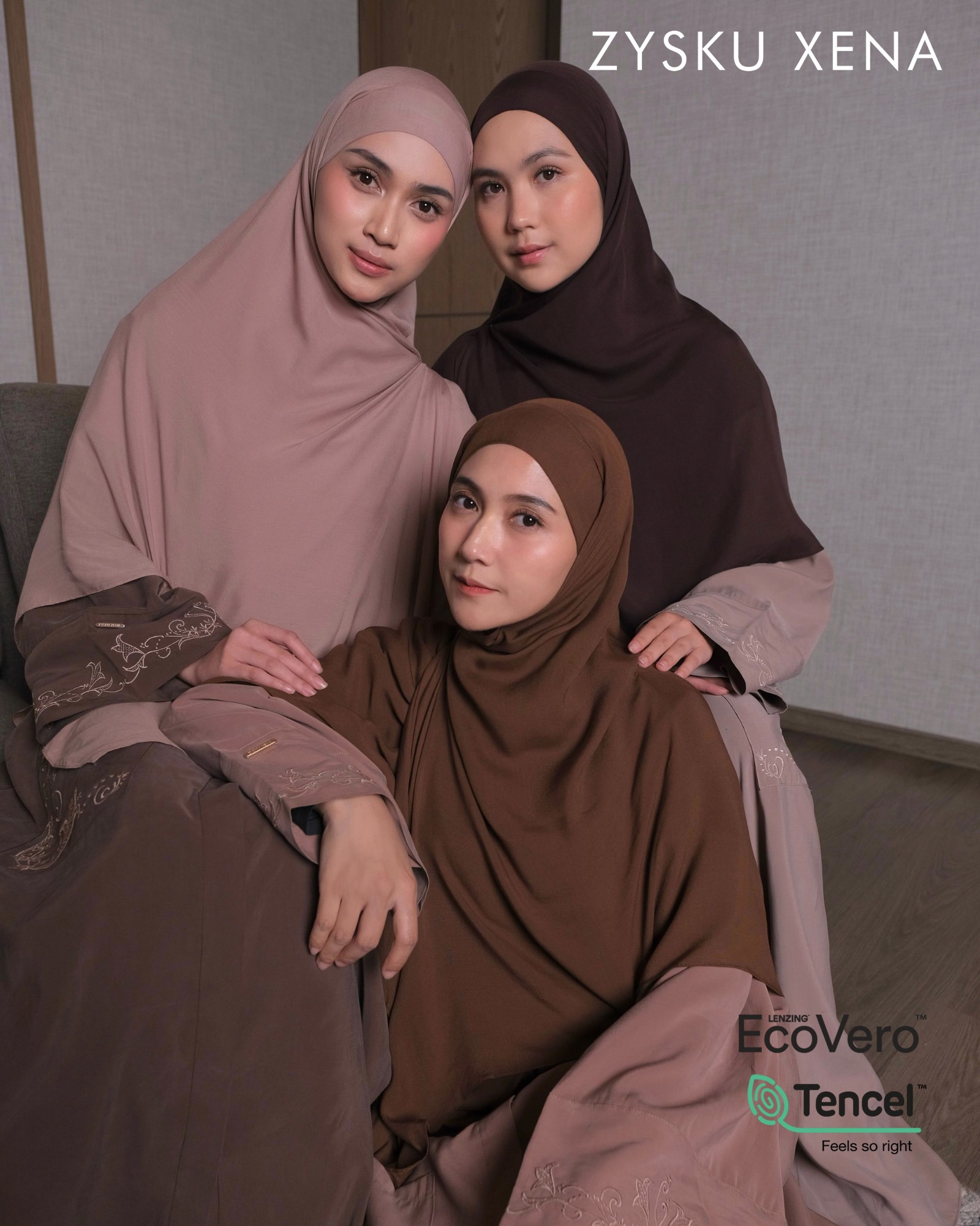 Zysku Xena | Halwa Khiban - 12 Warna | Khimar Bandana Lyocell Tencel & Ecovero Syari x Nisacookie