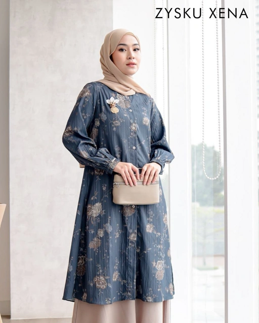 Image of Zysku Xena | Najma Tunic  - 4 Warna | Tunik Atasan Lengan Panjang Wanita Motif Print