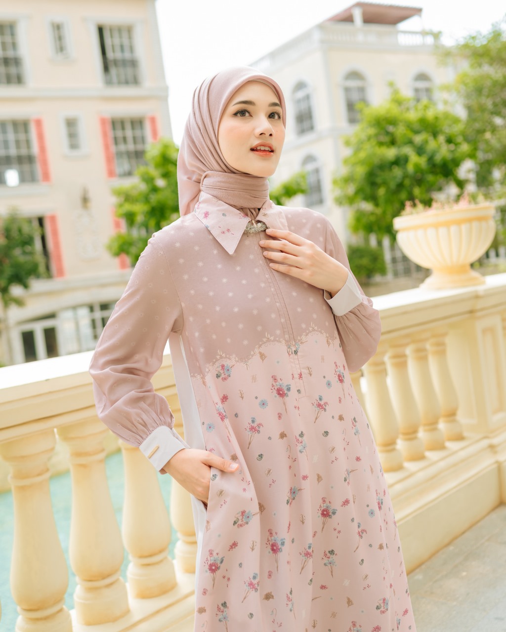Zysku Xena | Quelene Dress - 3 Warna | Gamis Abaya Wanita Lengan Panjang Busui Friendly Print Raya