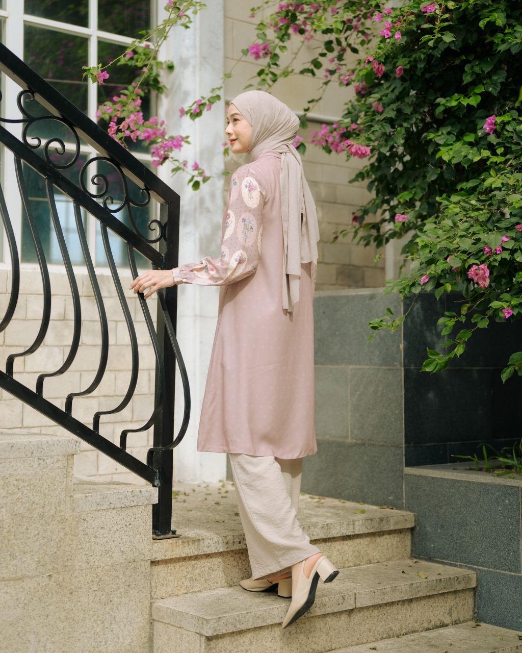 Zysku Xena | Quelene Tunic -3 Warna | Tunik Atasan Kemeja Wanita Lengan Panjang Busui Friendly Print Raya