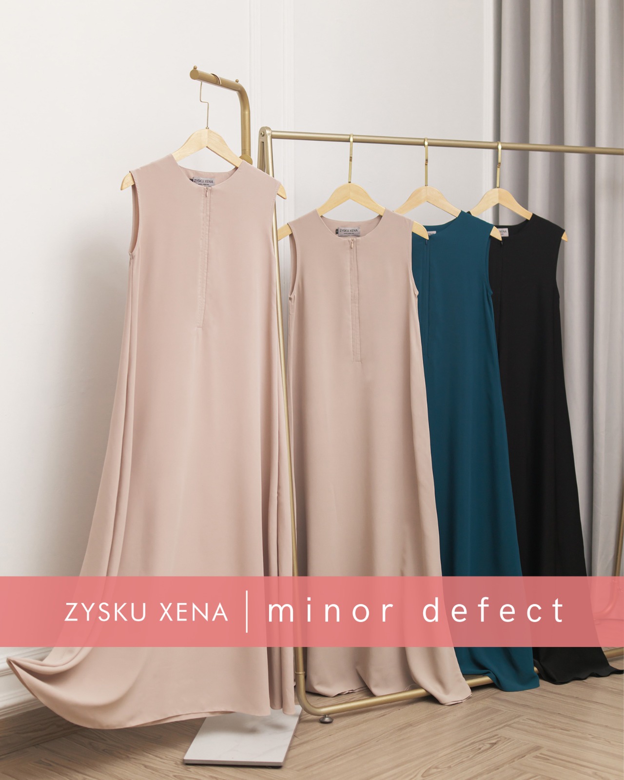 Zysku Xena | Minor Defect | Airi Basic Sleeveless Dress - 4 Warna | Gamis Tanpa Lengan Polos