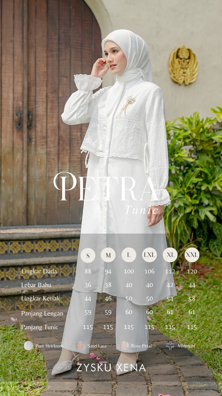 Zysku Xena | Petra Tunic - 4 Warna | Tunik Atasan Lebaran Bordir