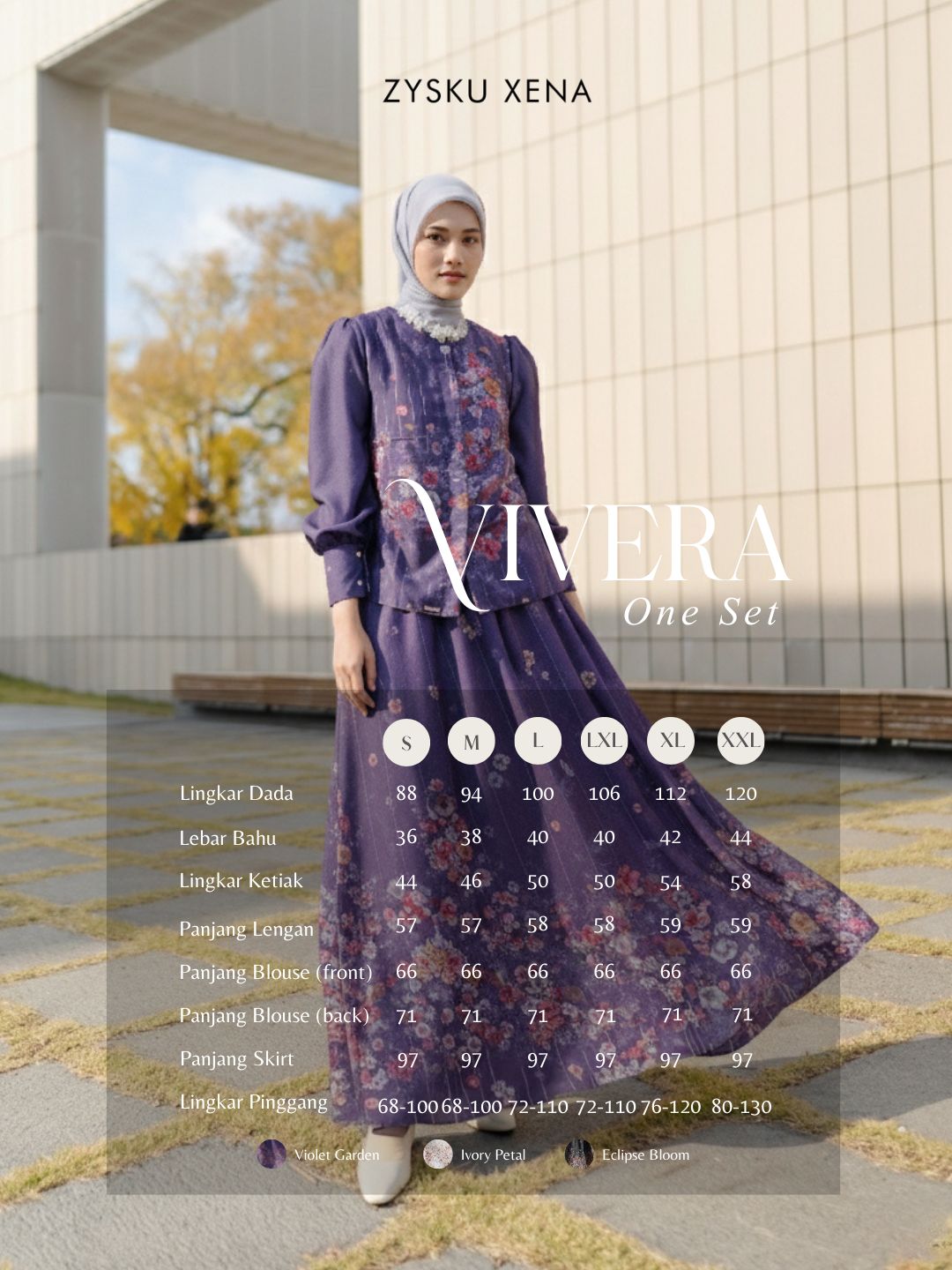 Zysku Xena | Vivera One Set & Blouse - 3 Warna | Setelan Blus dan Rok Busui Friendly Lebaran