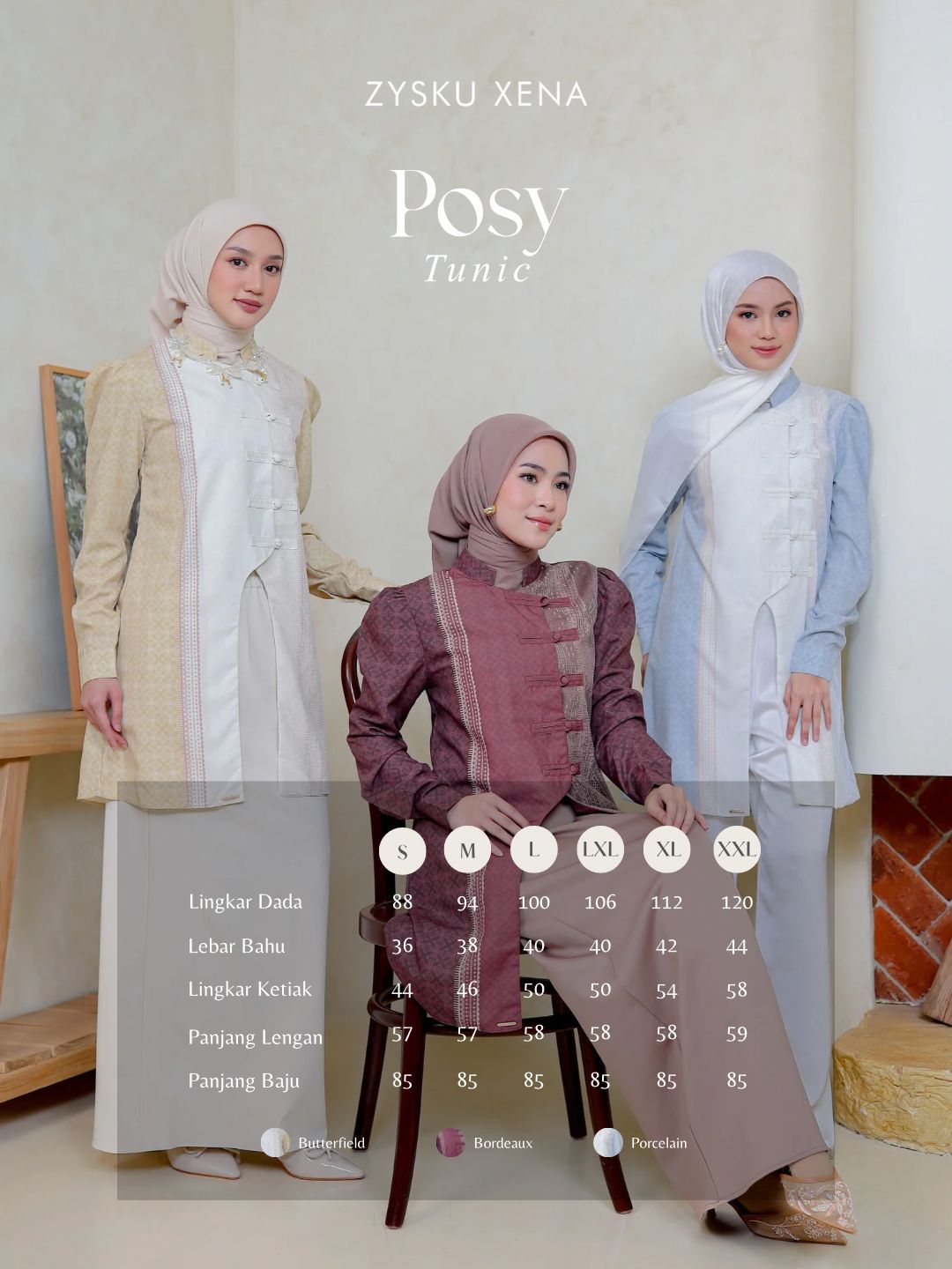 Zysku Xena | Posy Tunic - 3 Warna | Tunic Print Busui Friendly Lebaran