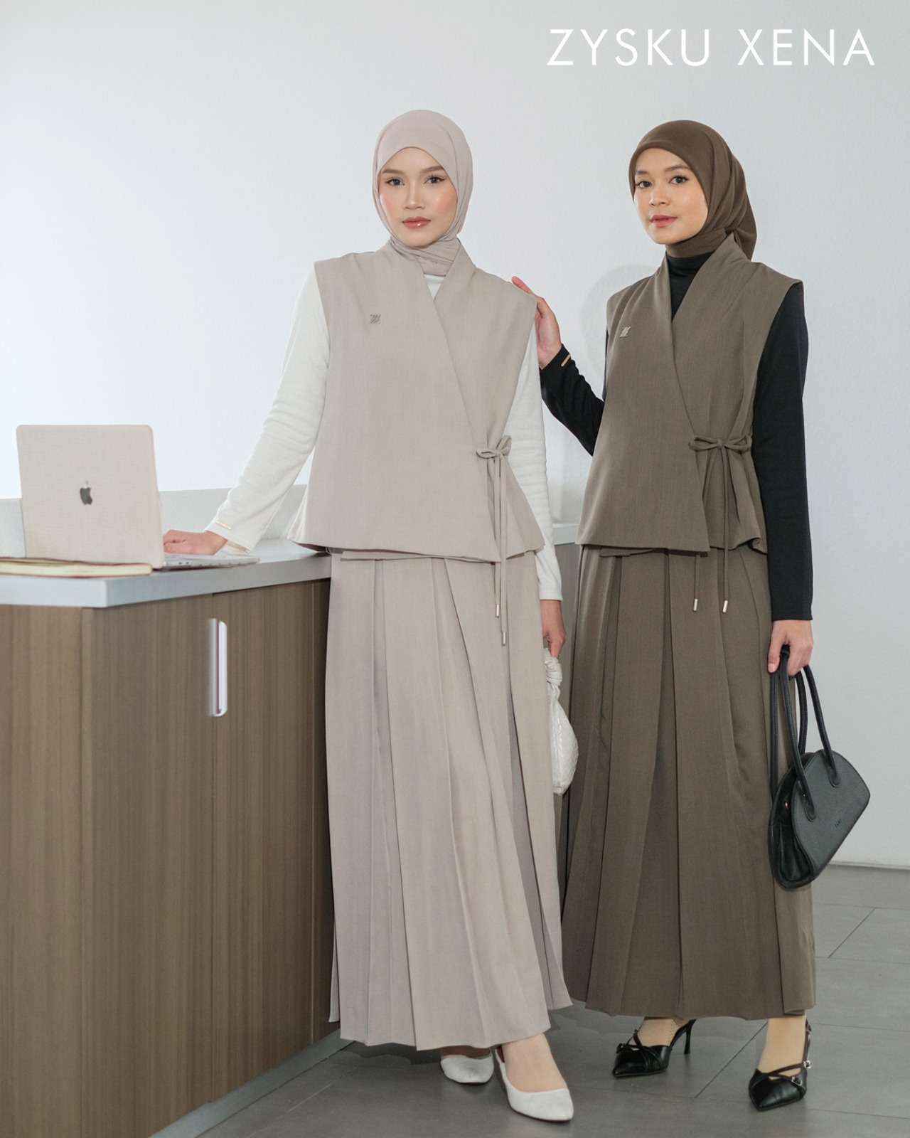 Zysku Xena | Orlisse One Set - 7 Warna | Setelan Vest Rok Kerja Kantor Wanita