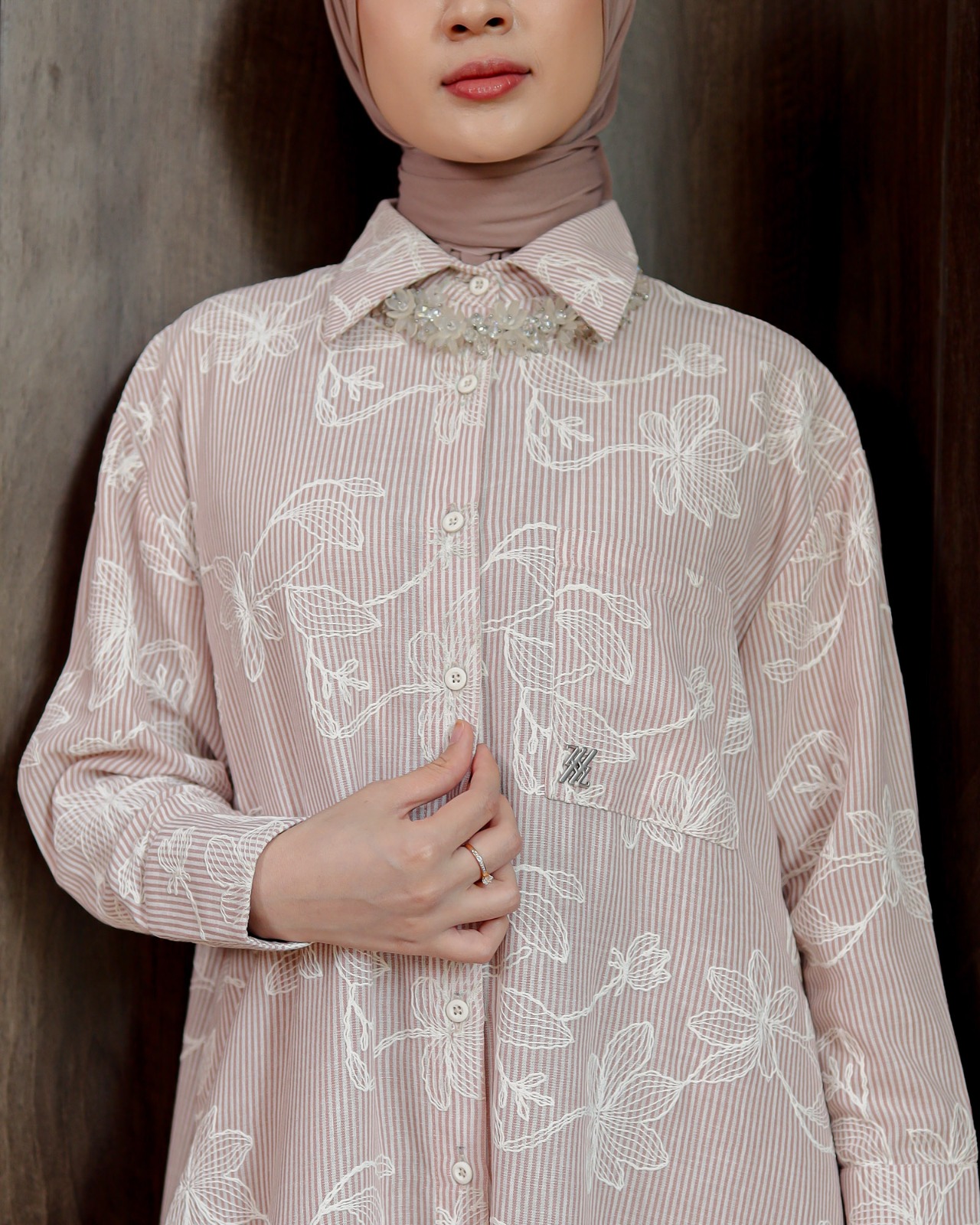 Zysku Xena | Solenne Abaya - 4 Warna | Atasan Luaran Outer Lengan Panjang Stripes Salur Floral