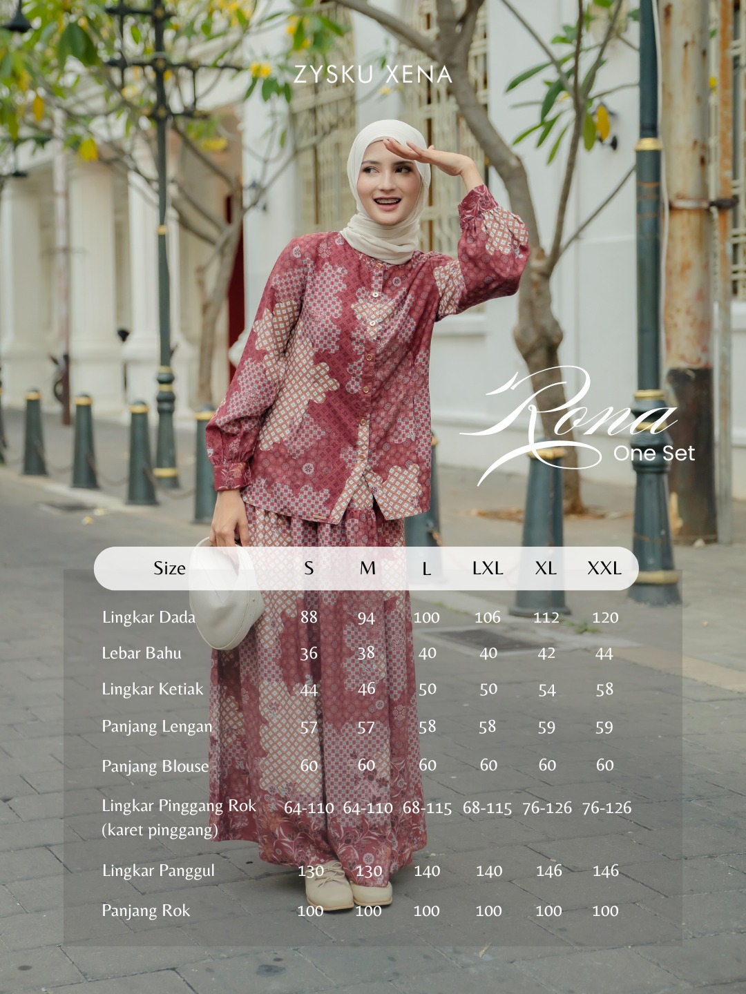 Zysku Xena | Rona One Set - 5 Warna | Setelan Print Batik Inspired Agustusan