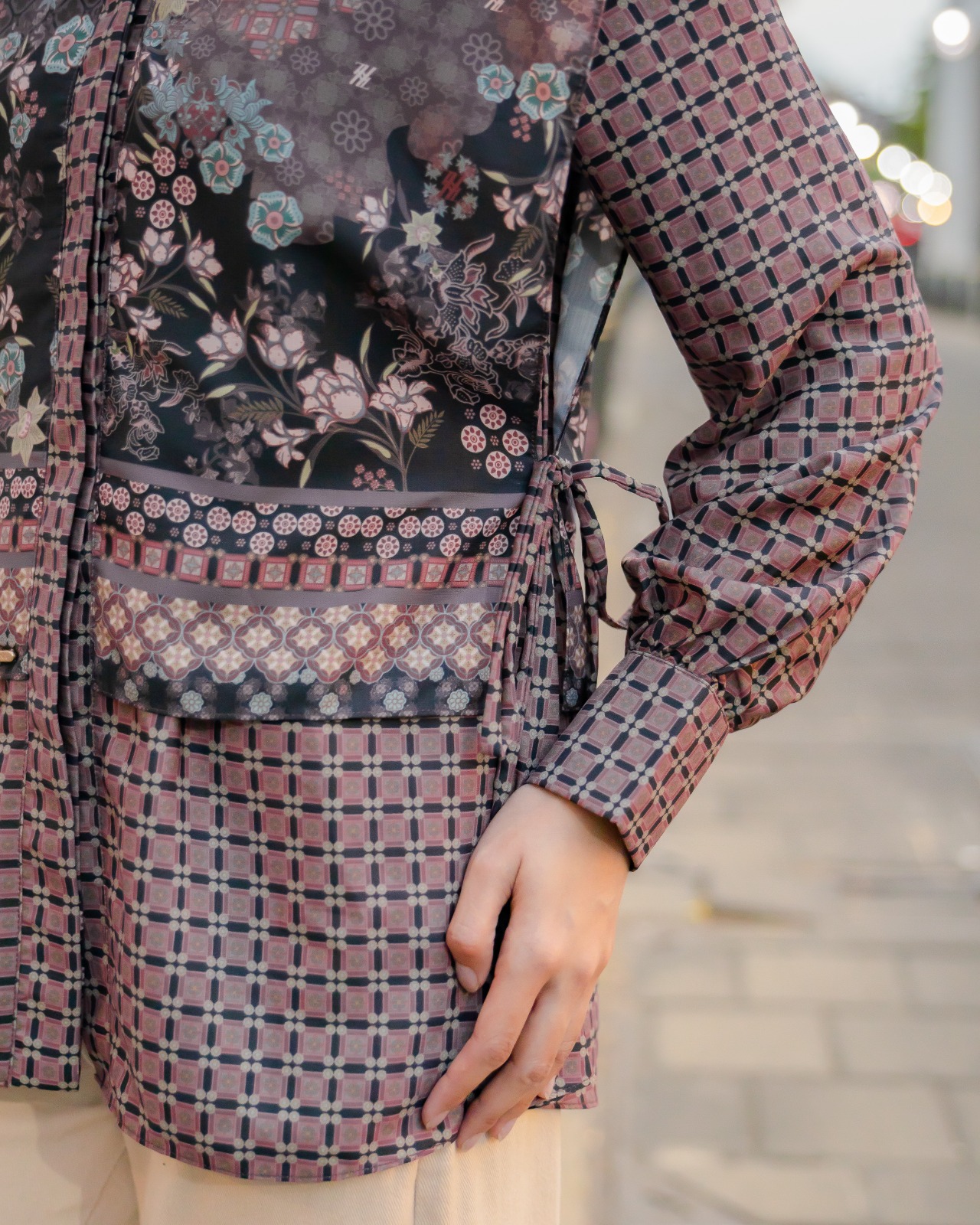 Zysku Xena | Rona Blouse - 5 Warna | Kemeja Atasan Layer Print Batik Inspired Agustusan