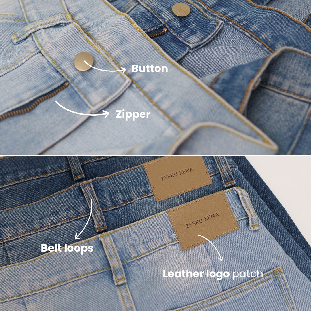 Zysku Xena | Alma Straight Jeans - 3 Warna | Celana Denim Lurus Longgar