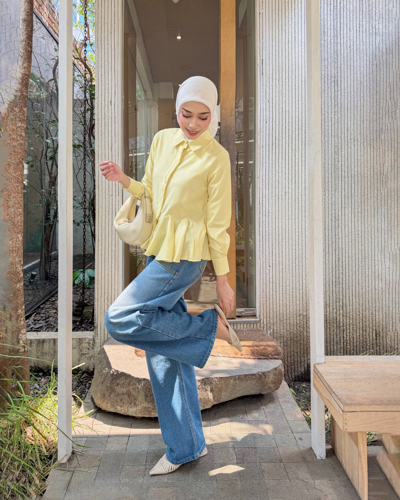 Zysku Xena | Elodie Top - 5 Warna | Atasan Peplum Lengan Panjang