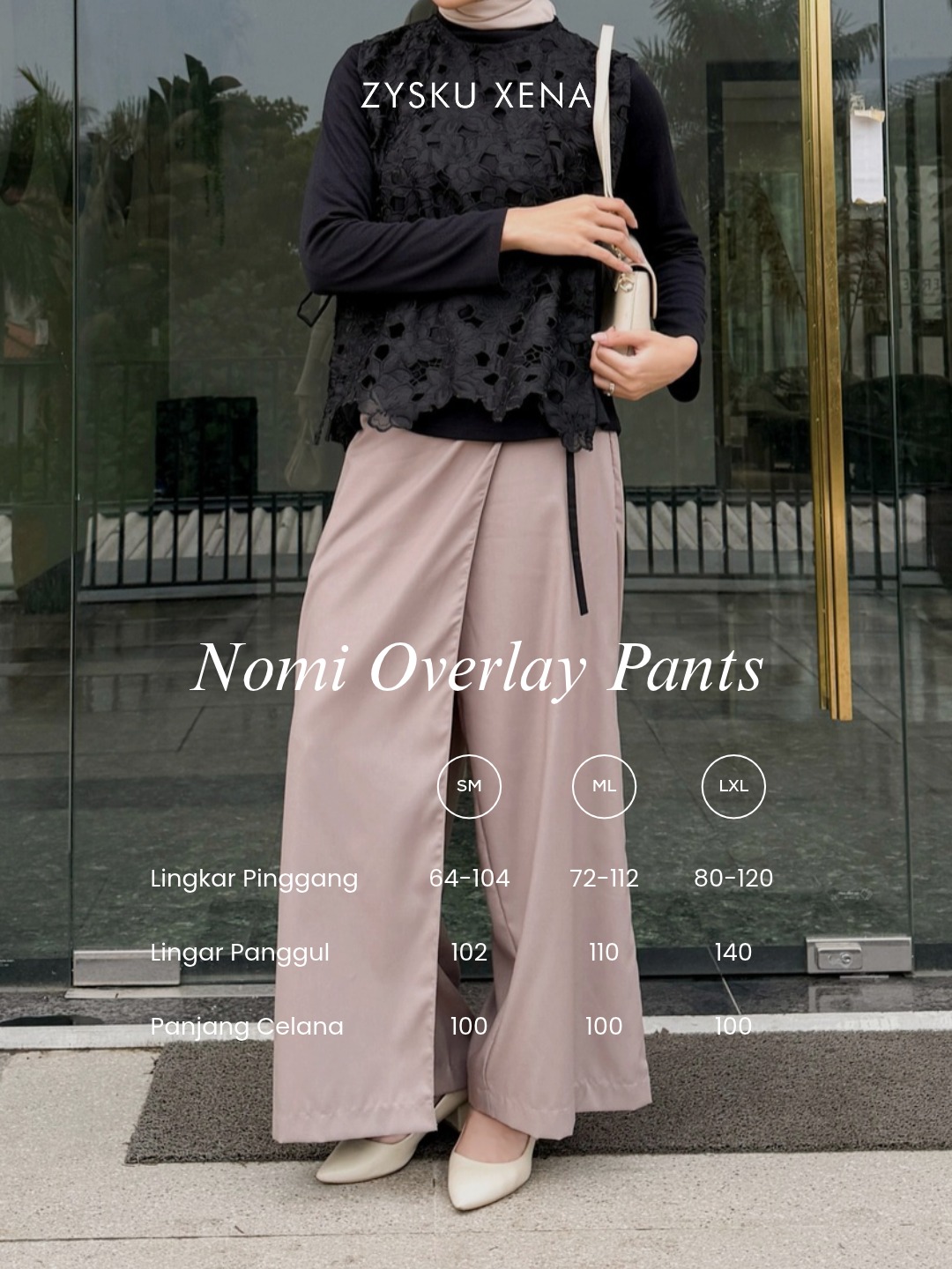 Zysku Xena | Nomi Overlay Pants - 3 Warna | Celana Kulot Flap
