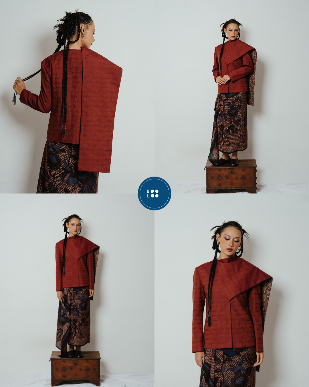 BOOLAO Blazer Janggan Selendang Hand-Woven Brown