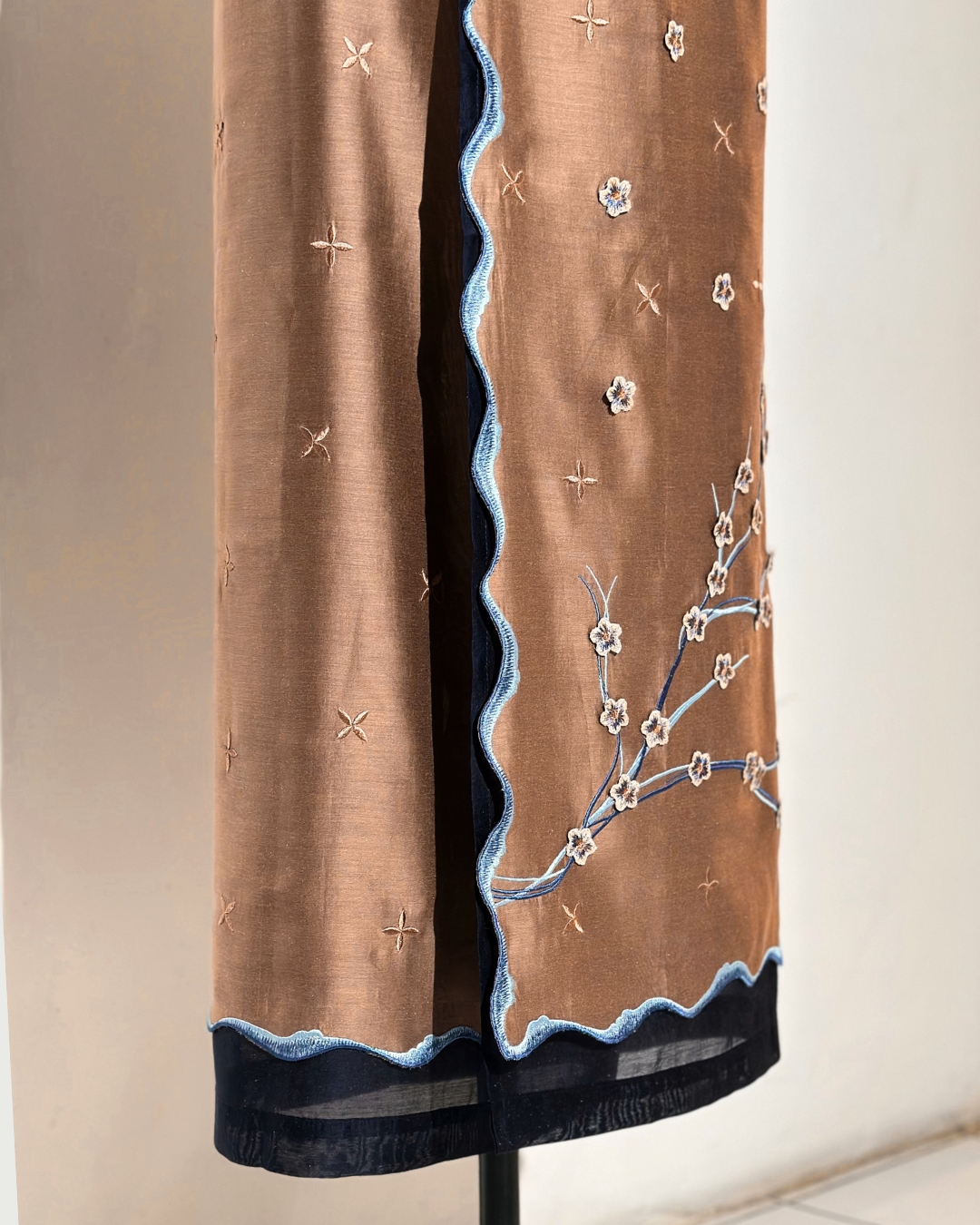 BOOLAO Sakura Saroong Wrap Skirt - Brown