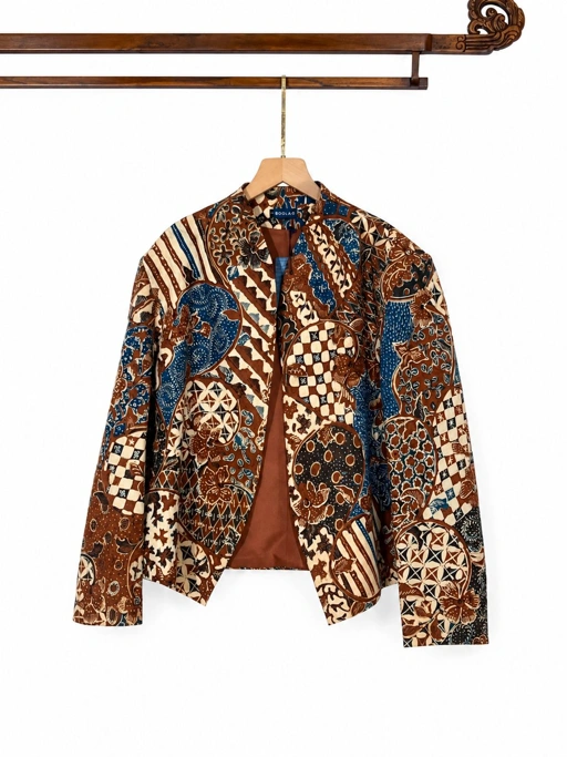 BOOLAO WARLAMI Cropped Beskap Batik Tulis - Brown