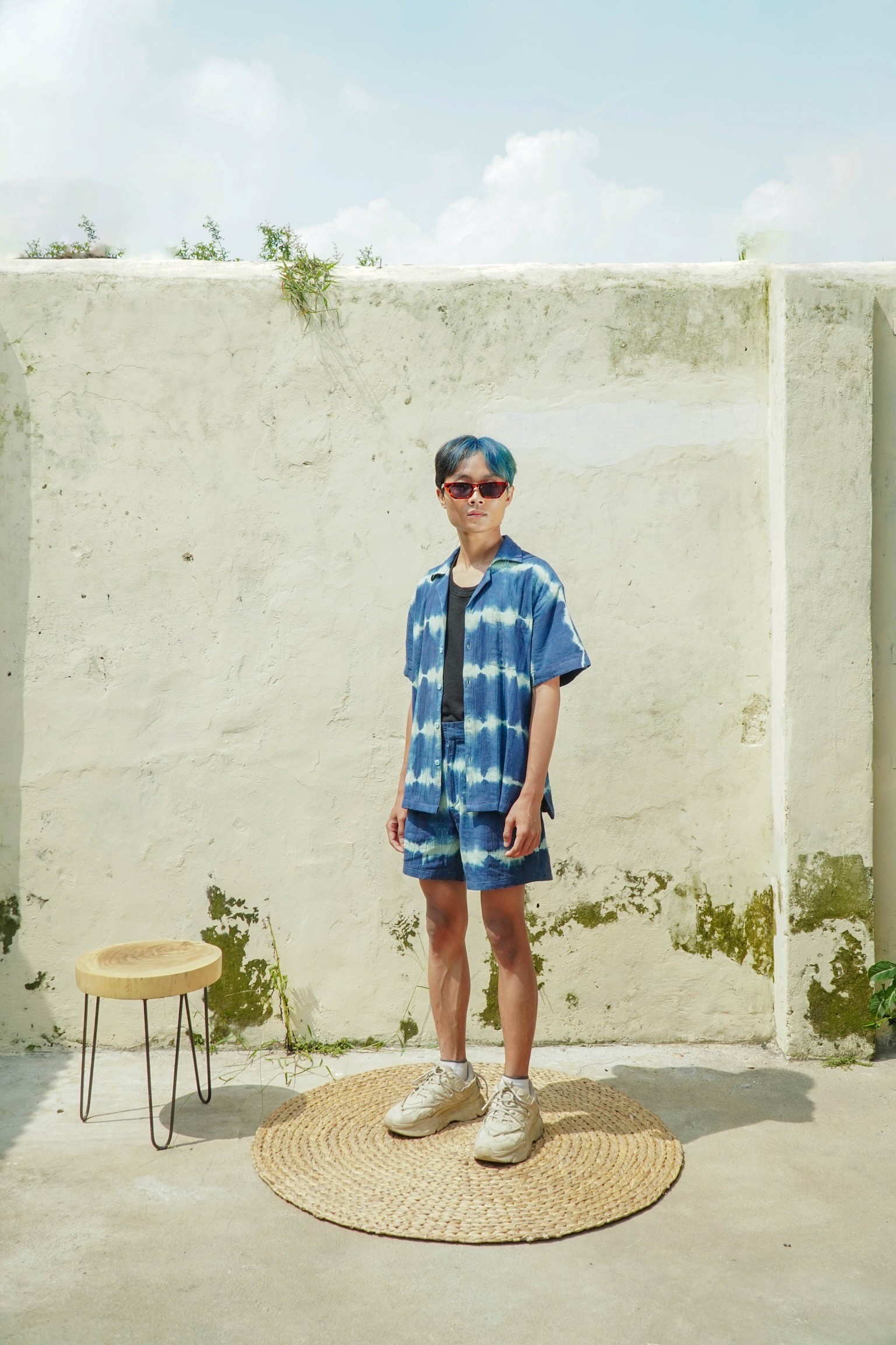 BOOLAO Kemeja Tie Dye Linen  (Bowling Shirt) - Buttons Down